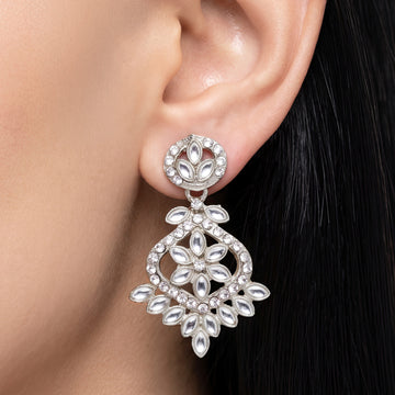 PRAO Earrings Anti-Tarnish Crystal Statement Dangles