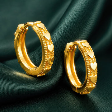 PRAO Earrings Anti-Tarnish Gold Plated Huggies