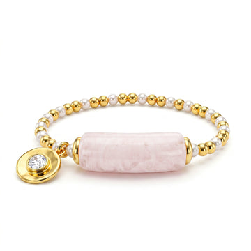 PRAO Bracelet Anti-Tarnish Pink Resin Charm (Adjustable Size)