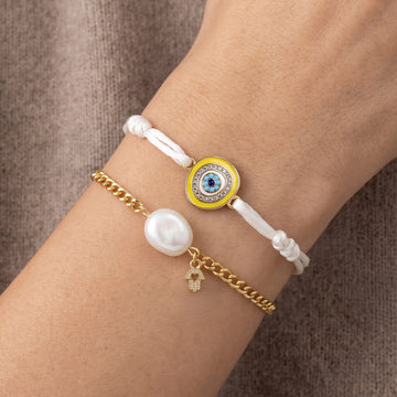 PRAO Bracelet Anti-Tarnish Evil Eye Layered (Adjustable Size)