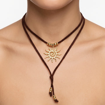 PRAO Necklace Anti-Tarnish Boho Sun Layered