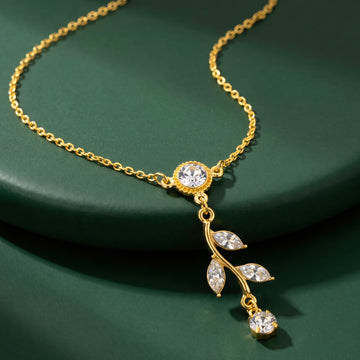 PRAO Necklace Anti-Tarnish Crystal Vine Drop