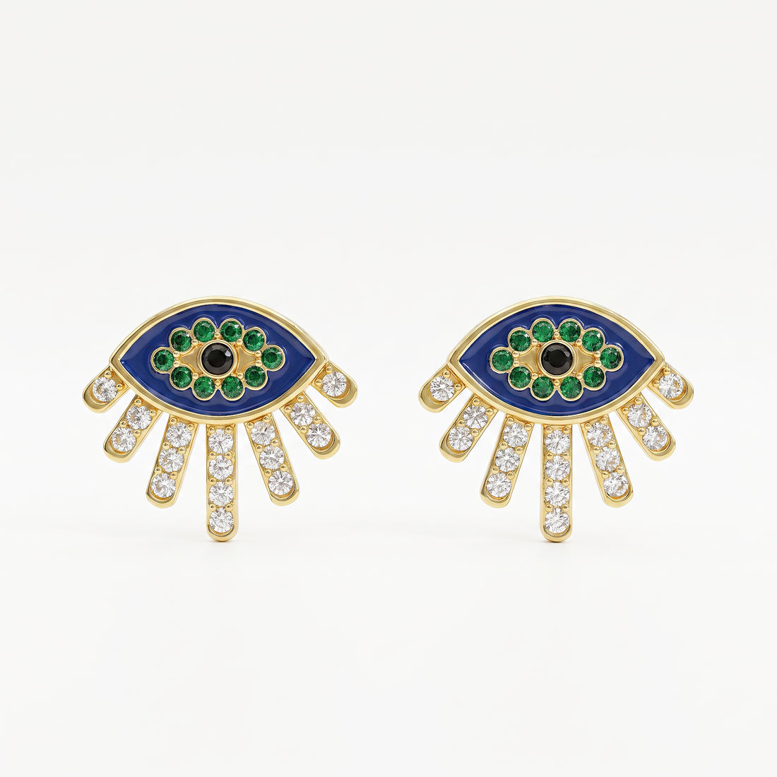 PRAO Earrings Anti-Tarnish Evil Eye Studs