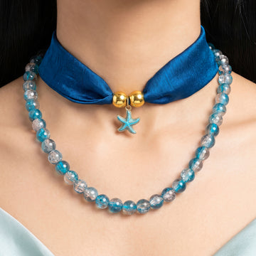 PRAO Necklace Anti-Tarnish Fabric Starfish Charms
