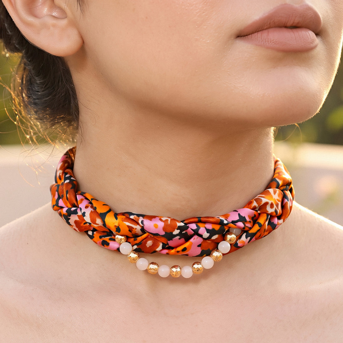 PRAO Satin Scarf With Stretchable Bracelet