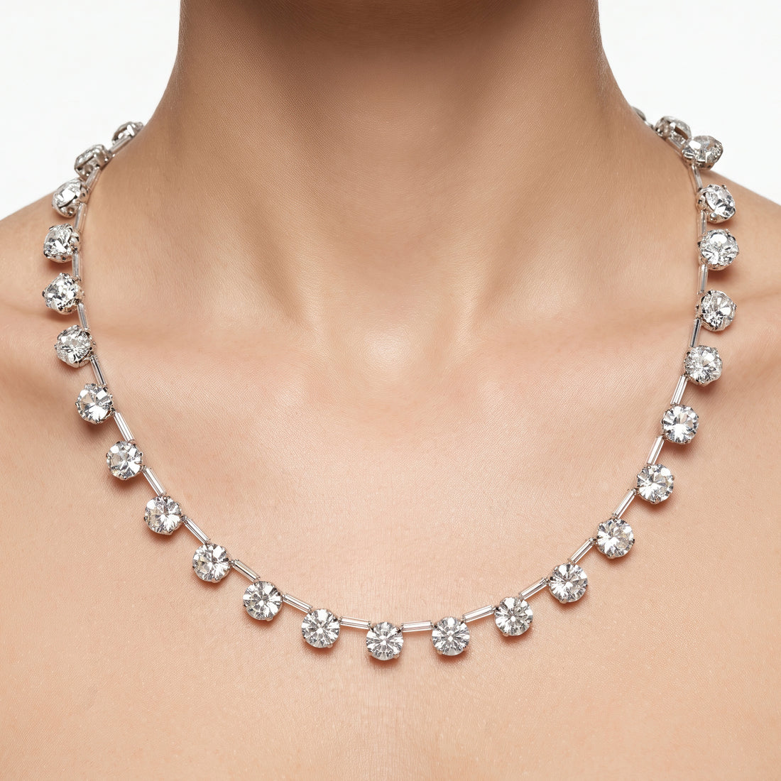 PRAO Necklace Anti-Tarnish Crystal Beaded Choker