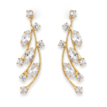 PRAO Earrings Anti-Tarnish Cascading Crystal Dangles