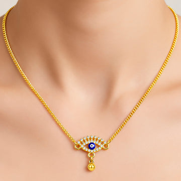 PRAO Necklace Anti-Tarnish Gold Plated Evil Eye Charm