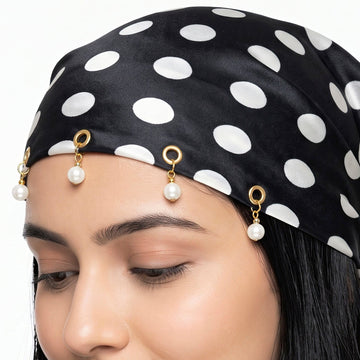 PRAO Premium Quality Satin Scarf & Pearl Set
