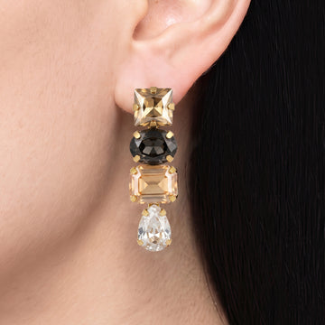PRAO Earrings Anti-Tarnish Multishape Crystal Drop