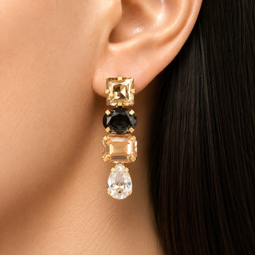PRAO Earrings Anti-Tarnish Multishape Crystal Drop