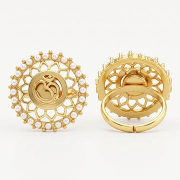 PRAO Ring Anti-Tarnish Om Pearl (Adjustable Size)