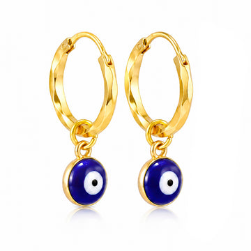 PRAO Earrings Anti-Tarnish Evil Eye Hoops