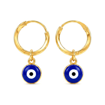 PRAO Earrings Anti-Tarnish Evil Eye Hoops