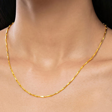 PRAO Necklace Anti-Tarnish Gold Plated Link Chain