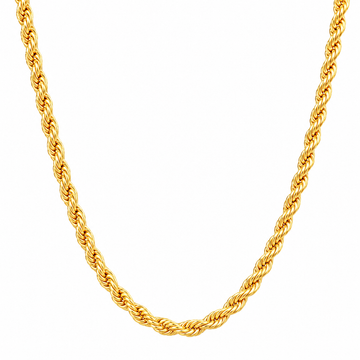 PRAO Necklace Anti-Tarnish Gold Plated Rope Chain