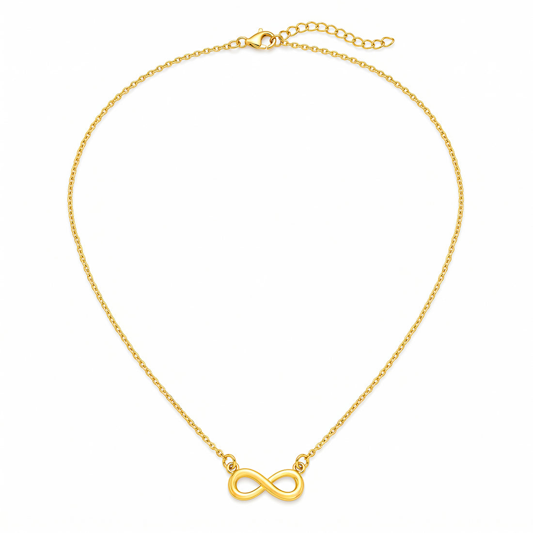 PRAO Necklace Anti-Tarnish Gold Plated Infinity Pendant