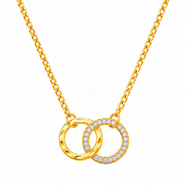 PRAO Necklace Anti-Tarnish Interlocking Ring Pendant