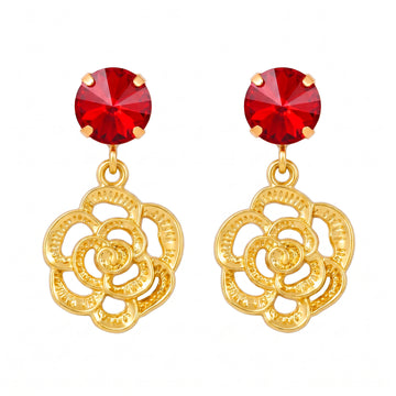 PRAO Earrings Anti-Tarnish Rose Crystal