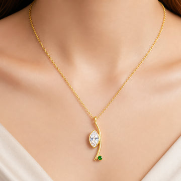 PRAO Necklace Anti-Tarnish Gold Plated Branch Crystal