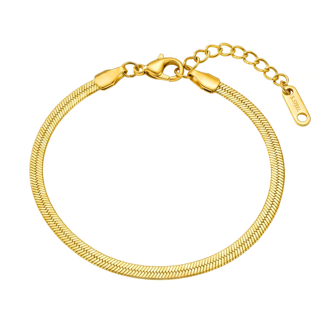 PRAO Bracelet Anti-Tarnish Herringbone Chain (Adjustable Size)