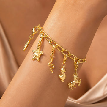 PRAO Bracelet Anti-Tarnish Animal Charms (Adjustable Size)