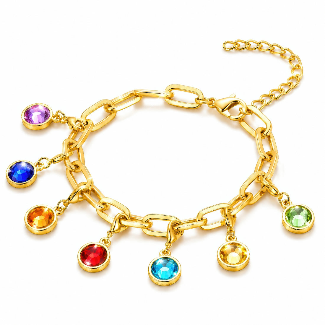 PRAO Bracelet Anti-Tarnish Rainbow Charms (Adjustable Size)
