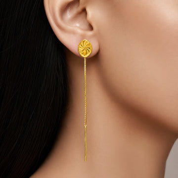 PRAO Earrings Anti-Tarnish Diamond Cut Threader