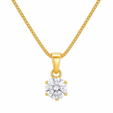 PRAO Necklace Anti-Tarnish Round Crystal