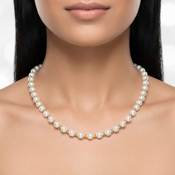 PRAO Necklace Anti-Tarnish Pearl Spacer Bead