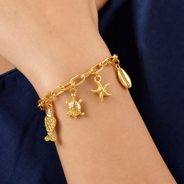 PRAO Bracelet Anti-Tarnish Ocean Charms (Adjustable Size)