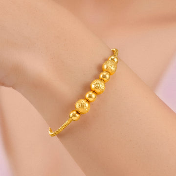 PRAO Bracelet Anti-Tarnish Twisted Bead Bangle (Adjustable Size)