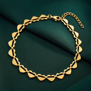 PRAO Bracelet Anti-Tarnish Heart Link Chain (Adjustable Size)