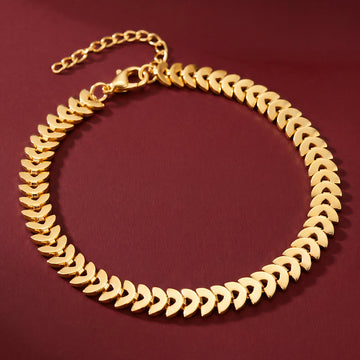 PRAO Bracelet Anti-Tarnish Chevron Scale Chain (Adjustable Size)