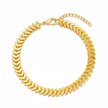 PRAO Bracelet Anti-Tarnish Chevron Scale Chain (Adjustable Size)