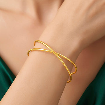 PRAO Bracelet Anti-Tarnish Open Criss Cross (Adjustable Size)