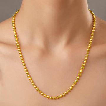 PRAO Necklace Anti-Tarnish Gold Plated Bead Chain