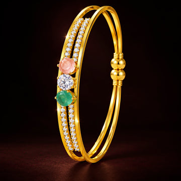 PRAO Bracelet Anti-Tarnish Gold Plated Multicoloured Bangle (Adjustable Size)