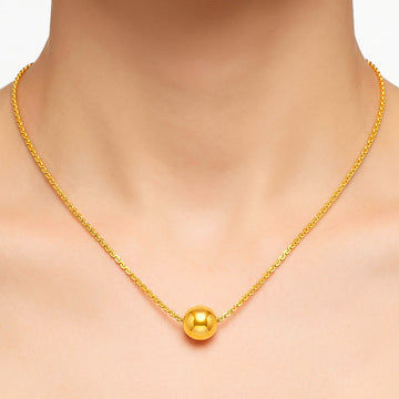 PRAO Necklace Anti-Tarnish Rope Ball Pendant