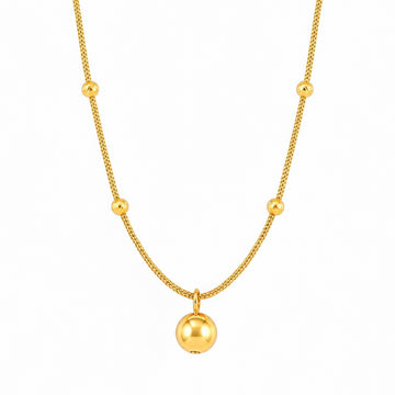 PRAO Necklace Anti-Tarnish Ball Station Sphere Pendant