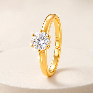 PRAO Ring Anti-Tarnish Solitaire Crystal (Adjustable Size)