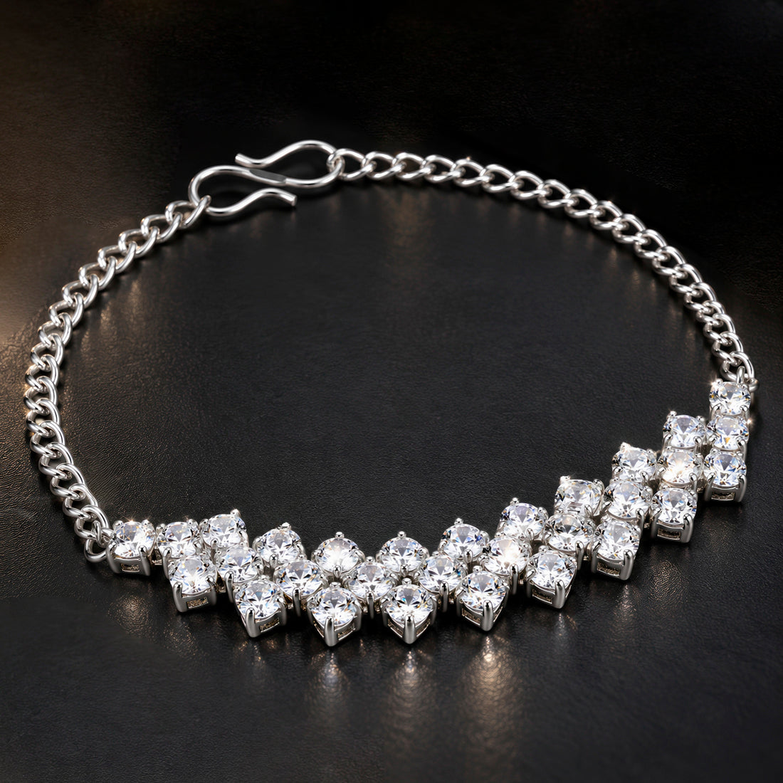 PRAO Bracelet Anti-Tarnish Floral Crystals (Adjustable Size)