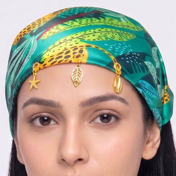 PRAO Scarf Necklace Anti-Tarnish Green Tropical Charm