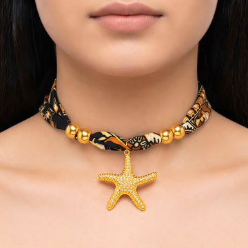 PRAO Necklace Cum Bracelet Anti-Tarnish Baroque Starfish Scarf