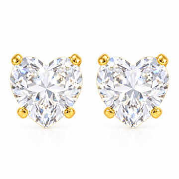 PRAO Earrings Anti-Tarnish Heart Crystal Stud