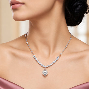 PRAO Necklace Anti-Tarnish Crystal Ball Pendant