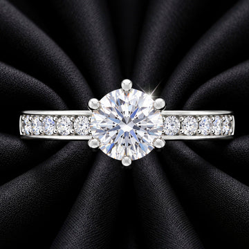 PRAO Ring Anti-Tarnish Solitaire Crystal Detail (Adjustable Size)