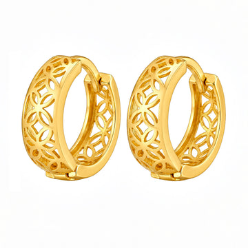 PRAO Earrings Anti-Tarnish Filigree Interlocking Hoop