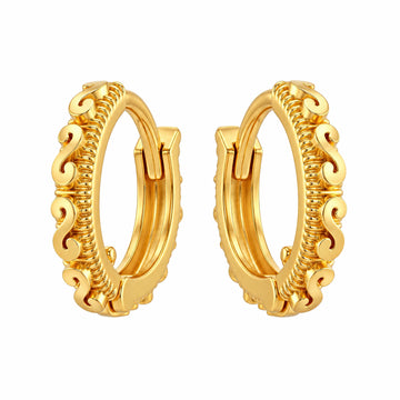 PRAO Earrings Anti-Tarnish Textured Starburst Hoop