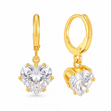 PRAO Earrings Anti-Tarnish Heart Crystal Drop